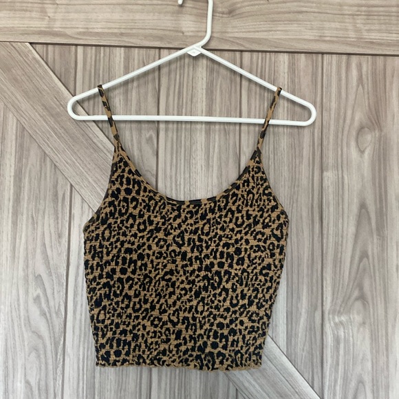 Hollister Tops - Hollister Small Brown Leopard Print Stretch Elastic Tube Tank Top | Size L
